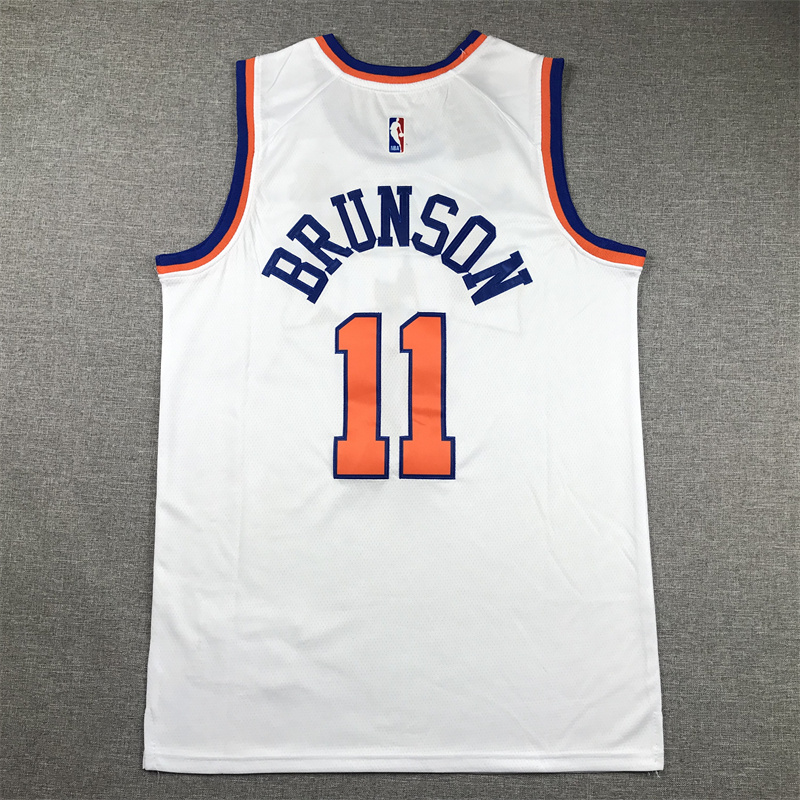 Men New York Knicks 11 Brunson White Nike 2025 NBA Jersey